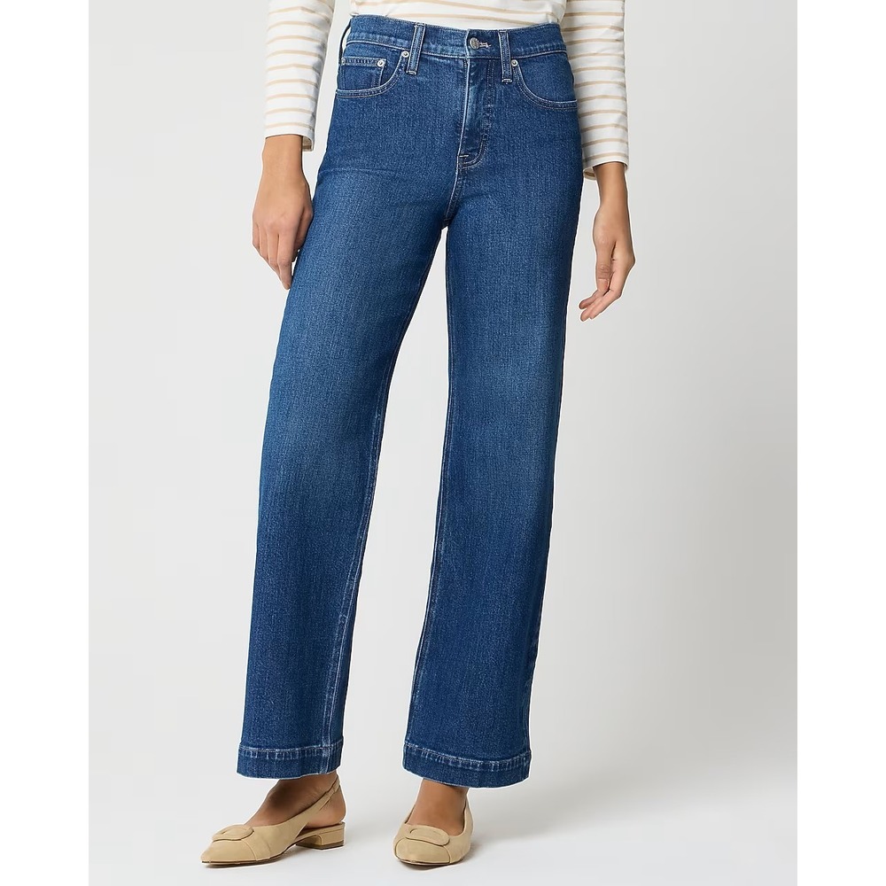 J. Crew Classic Wide-Leg Jean in All-Day Stretch Portside Azure Wash Size‎ 30